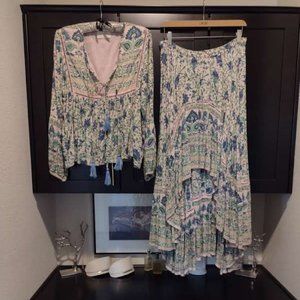 Miss June Paris Bohemian Bliss set skirt & top size M